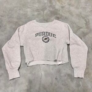 Vintage 90s y2k cropped grey crewneck Purdue university